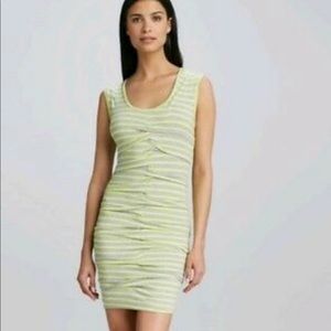 Grey and yellow stretch summer dress